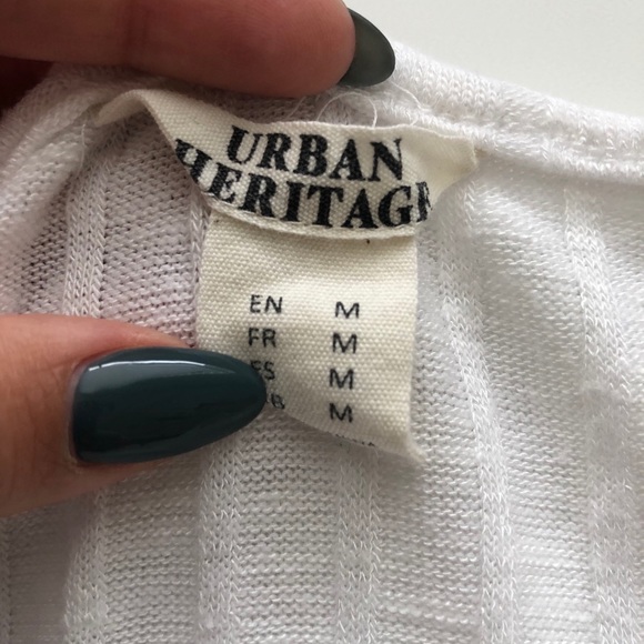 UP M Cropped White Tank - Picture 3 of 3